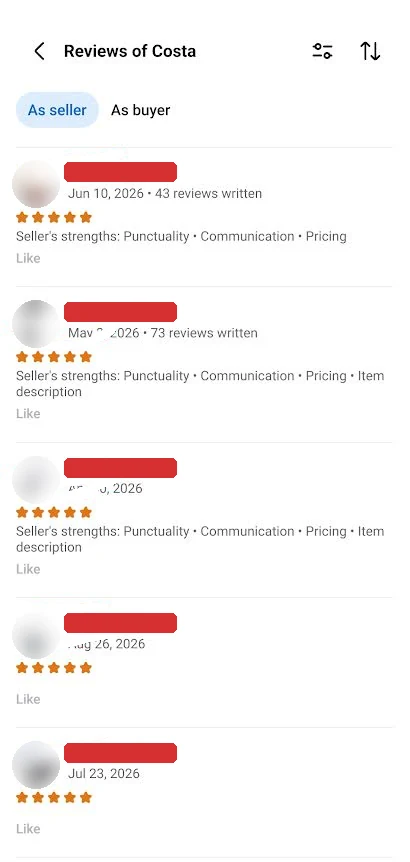 More five-star Facebook Marketplace reviews